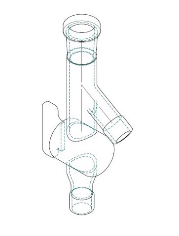 Tête de distillation à robinet miniflow